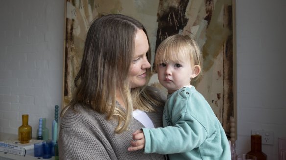 Aniella Batten, co-owner of Effie's, with one-year-old daughter Effie.