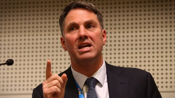 Immigration spokesman Richard Marles addresses an event on refugee policy at the ALP National Conference in Melbourne on Friday.