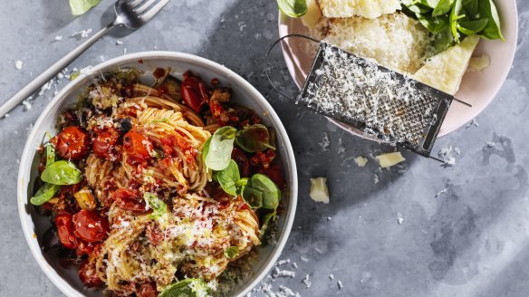 Pack some grated parmesan for Adam Liaw's portable pasta alla Norma (