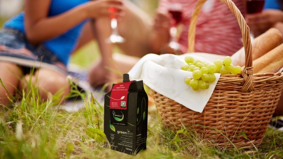 Greenskin Wine's picnic-friendly wine pouches.