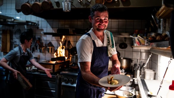 Chef David Coumont plates up at Moxhe in Bronte.