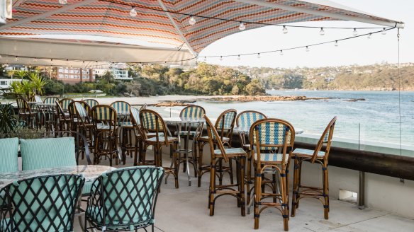 Diners can sit outside on the terrace overlooking the beach at Betel Leaf @ Bather's.