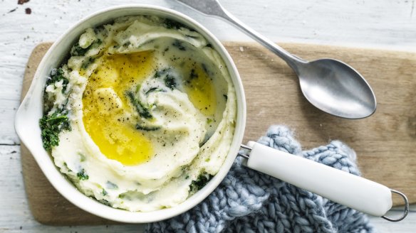Mash hit: mashed potato swirled with butter and kale.