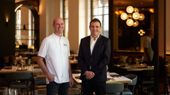 Brent Savage (left) and Bentley Group's Nick Hildebrandt are set to open Brasserie 1930 off Bridge Street in mid-March.
