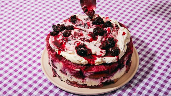 A spin on British summer pudding, this dessert looks and eats like a giant, berry-stained tiramisu.