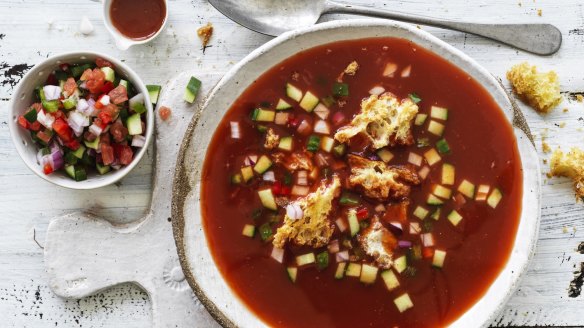 Chilled Spanish tomato soup for summer.