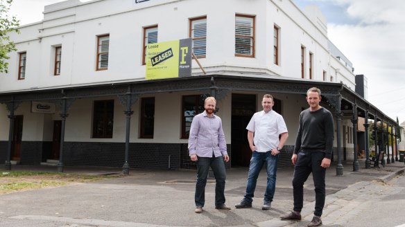 (From left) Mark Protheroe, Steven Nelson and Joe Durrant have taken over the Recreation, Fitzroy North.