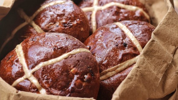 Bourke Street Bakery's hot cross loaves.