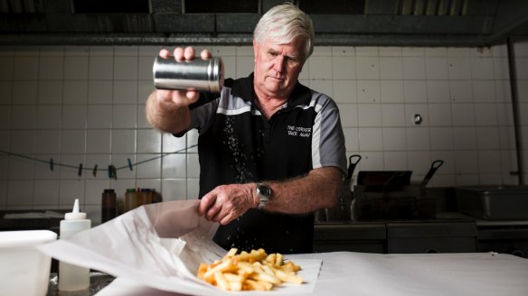 Owner of The Corner Takeaway at Queanbeyan, Steve Salmon. The shop has not had any potato scallops since October.