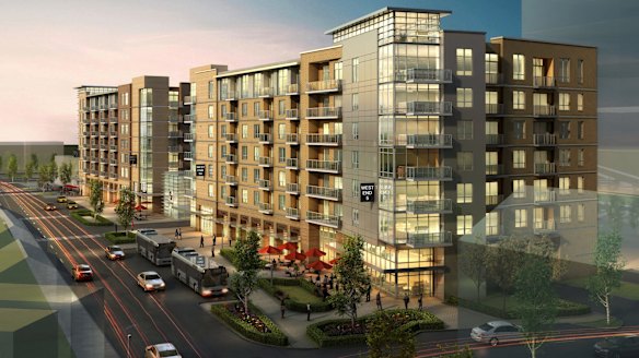 Cox Architects has proposed a ring formation of buildings on the 2.6 hectare West Village site