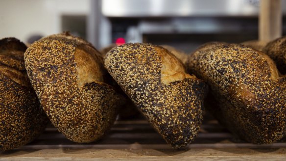 Fresh seeded loaves.