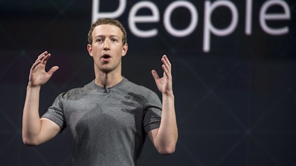 Mark Zuckerberg in his famously minimal T-shirt.