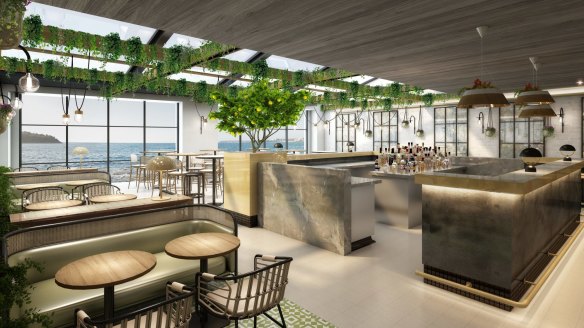 An artist's impression of the rooftop bar at Manly Greenhouse.