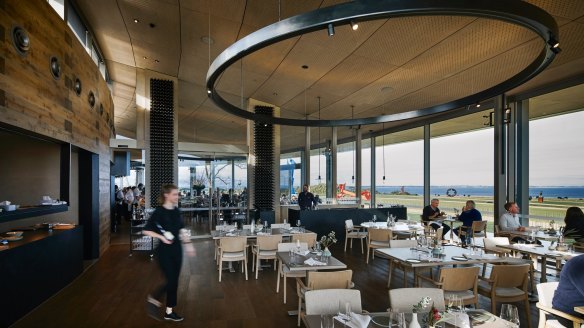 Inside the Laura dining room at Point Leo Estate.