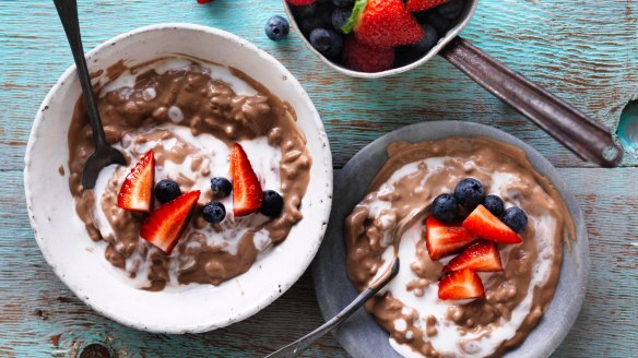 Rachel Khoo's coconut milk chocolate rice pudding.