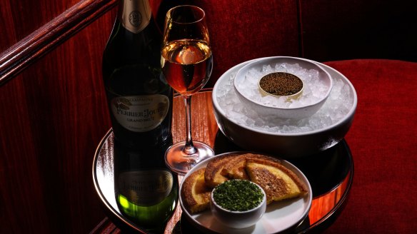 Caviar and champagne at Shell House.