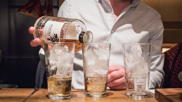 Zoran Peric, global ambassador for Japanese distiller Suntory, mixing up whisky highballs.