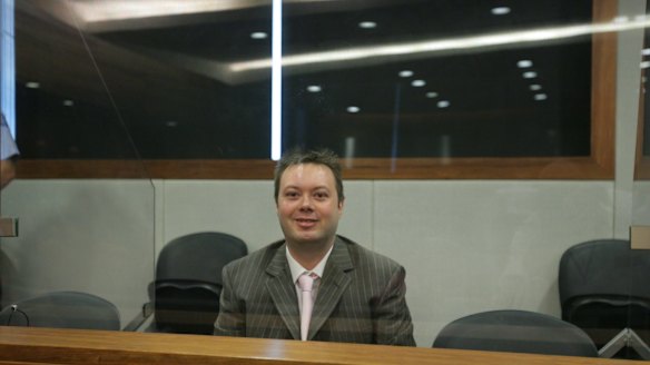 Carl Williams in the Melbourne County Court in May, 2007, when he was sentenced to life with a minimum term of 35 years over the murders of gangland patriarch Lewis Moran, his son Jason Moran and another underworld figure, Mark Mallia. 