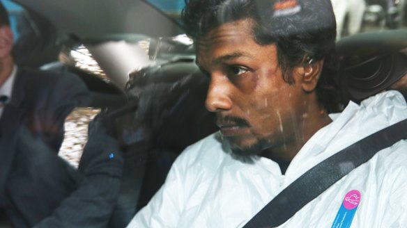Manodh Marks is taken from Tullamarine to the Melbourne Magistrates Court on Thursday.