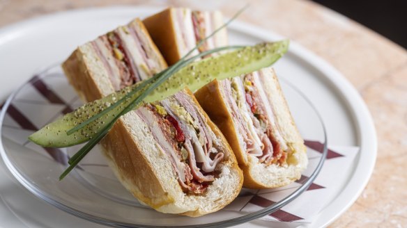 The muffuletta sandwich is a meaty rainbow.