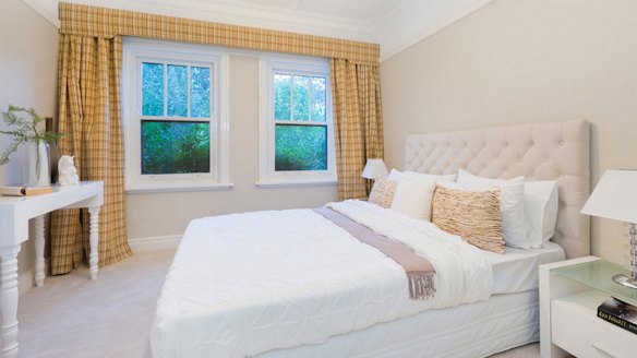 One of the bedrooms in the house.