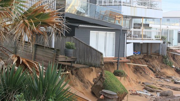 Tony Cagorski's house teeters on the edge on Collaroy Beach.
