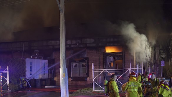 Firefighters were forced to battle much of the blaze at  Pialligo Estate's smokehouse from outside because of the fierce flames.