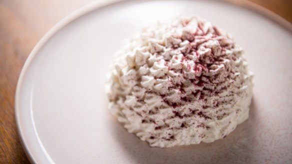 The igloo-shaped berry pavlova.