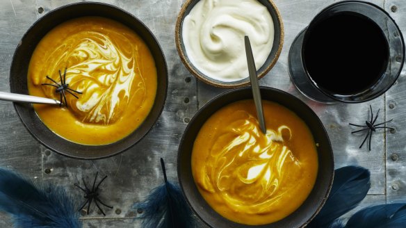 Spooky soup: Slow-roasted pumpkin soup with ginger and curry powder.