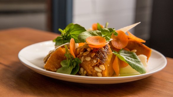 Pumpkin, pinenut and watercress salad.