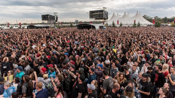 Download Festival at Flemington in 2018. 28,000 people attended. 