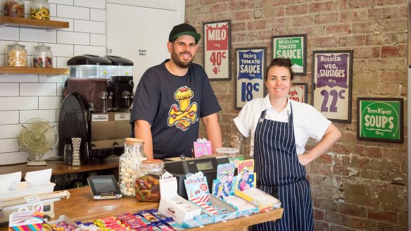 Owners Clinton and Karina Serex behind the counter at Karton.