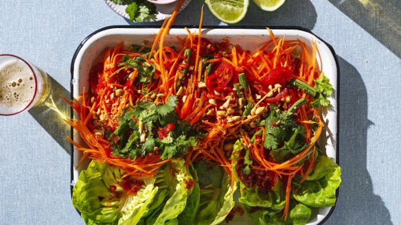 Carrot and coriander som tam.