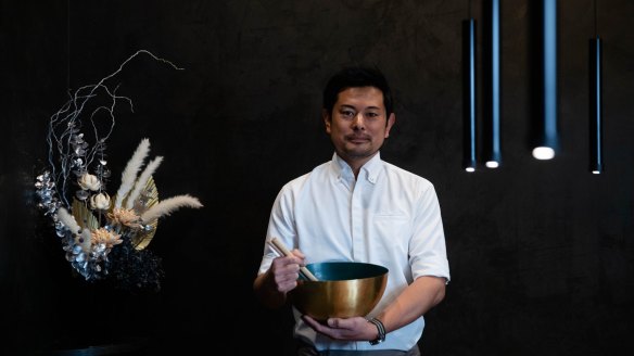 Head chef Kensuke Yada, at 12-seat Haco Tempura in Surry Hills.