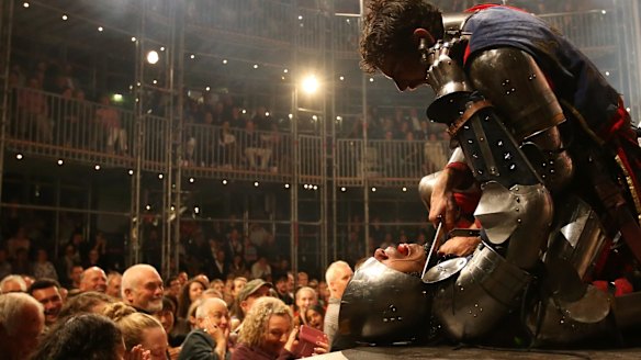 In your face: A fight scene from Pop-up Globe's Henry V.