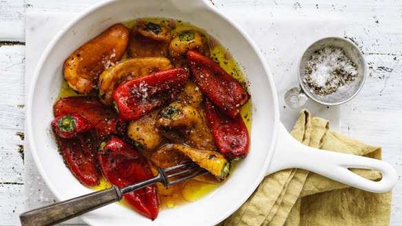 Adam Liaw's roasted capsicums with red wine vinegar (