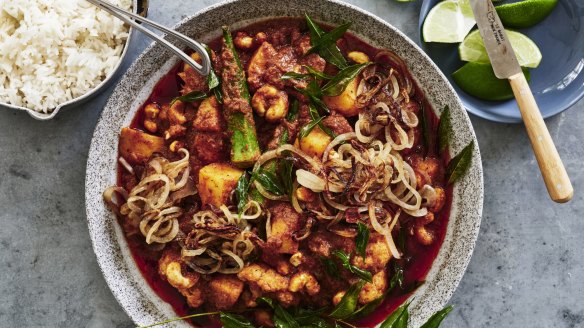 Sultanas add pops of sweetness to this massaman curry with cauliflower, potato and okra.