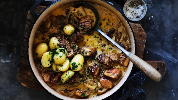 Adam Liaw's cider pork stew (