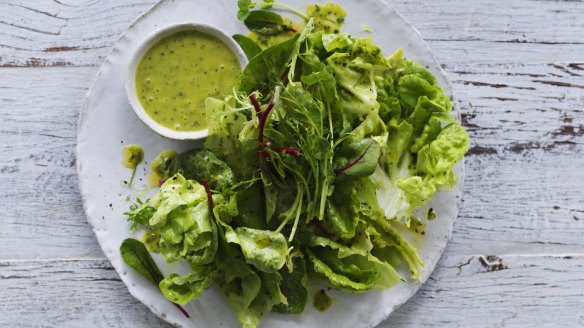 Adam Liaw's leaf salad with parsley vinaigrette (