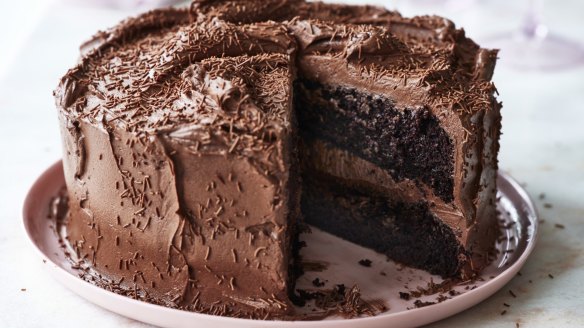 Dutch-process cocoa powder gives this cake and its icing a rich colour.
