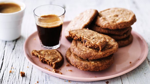 Helen Goh's hazelnut and coffee freezer biscuits (recipe below).