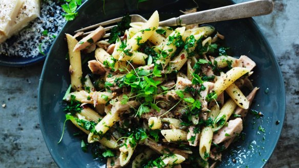 Neil Perry's easy penne with chilli and tuna.