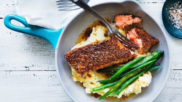 Put traditional pastrami spices to work on a midweek fresh salmon fillet.