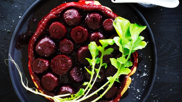 Danielle Alvarez's well-seasoned roasted beetroot tarte tatin with rye crust (