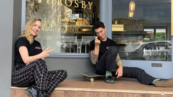 Cassandra and Matthew Bugeja at Ain't Nonnas pop-up at The Throsby in Wollongong.