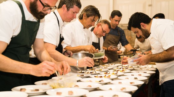 Top chefs on the pass for the Decadence dinner.