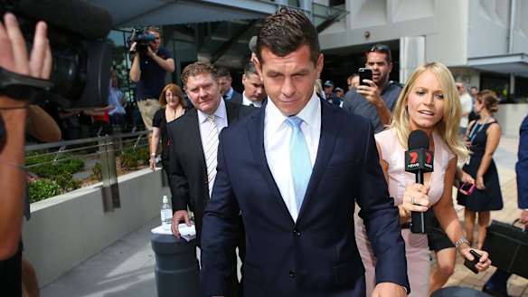 Greg Bird had his sentence overturned on appeal. He is pictured here in March 2015 after appearing at Southport Magistrates Court on a different matter. 