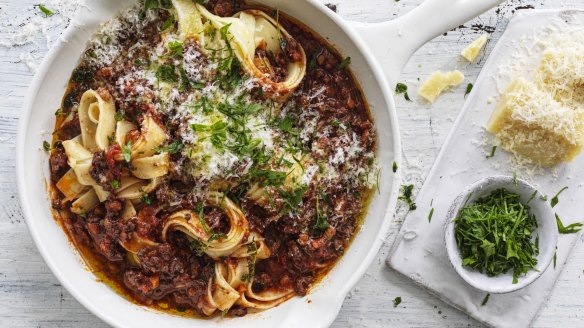 Neil Perry's wagyu bolognese sauce.