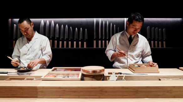 The downstairs sushi bar at Kisume.