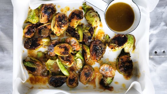 Umami-rich side dish: miso butter brussels sprouts (